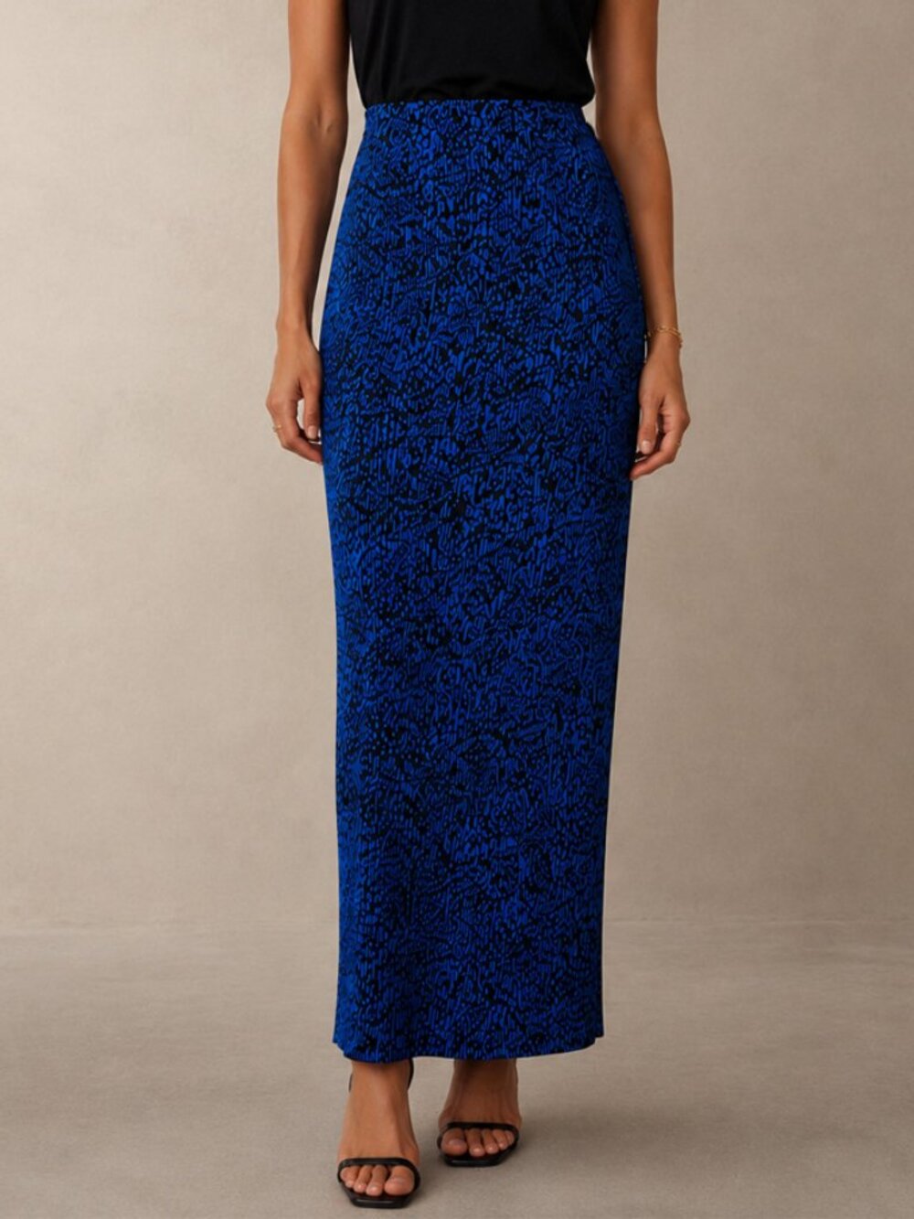 Solace London Blue Noise Sana Pleated Maxi Skirt Size 2
